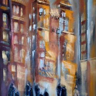 One September Afternoon - Original Abstract Streetscape Painting for sale on art4you.ie Ireland's online art gallery